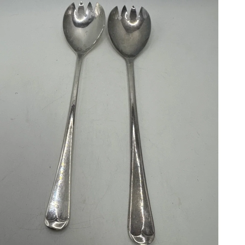 Vintage EPNS England Silver Plated Serving Spoons 8.5 Inch Made in England Spork